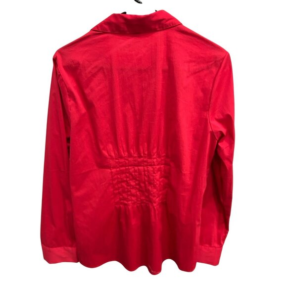 Kenneth Cole Womens Red Long Sleeve Button-Up Shirt Sz XL - Picture 2 of 8